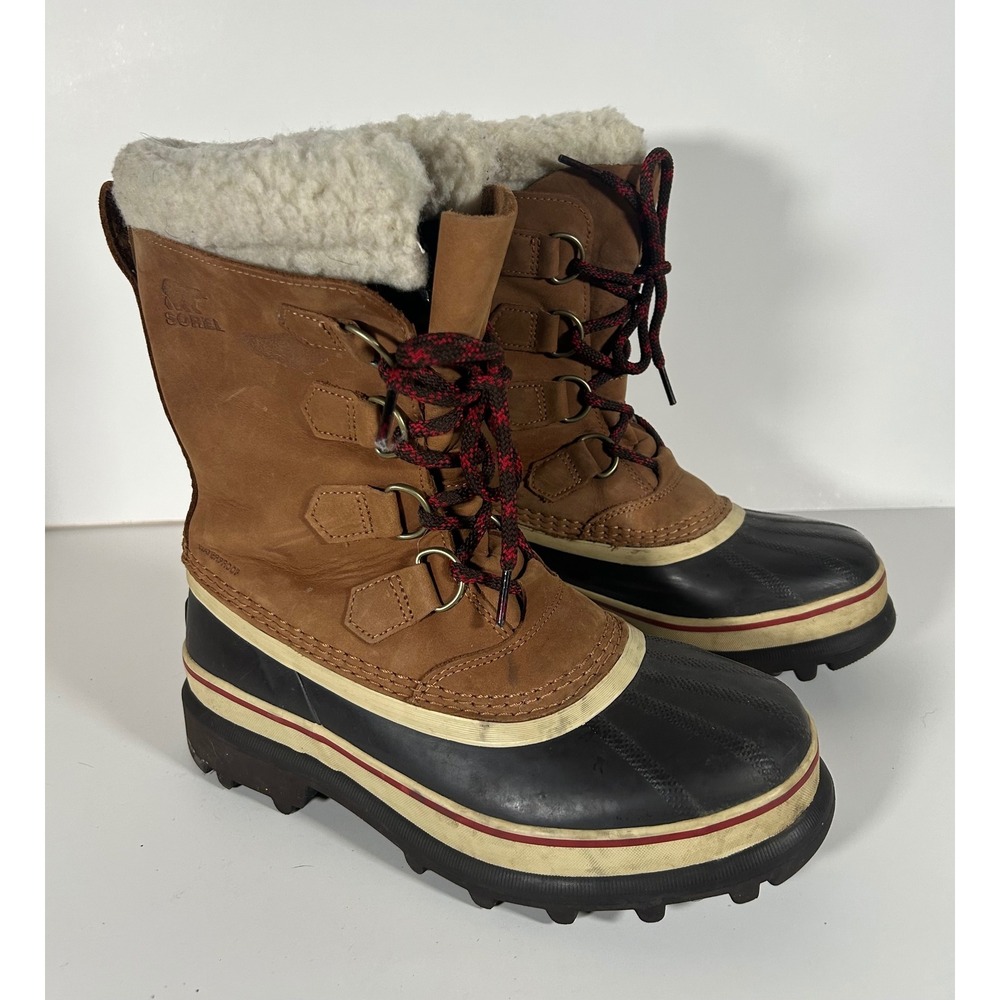 Sorel Caribou Waterproof Winter Snow Boots Brown Tan LL5395-242 Womens 7.5